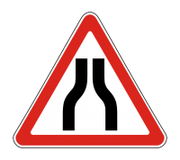 Дорожный знак Сужение дороги с обеих сторон 1.20.1